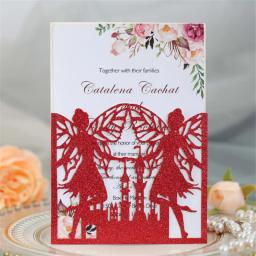 Convites e cartões de presente personalizados, 50 peças, festa de aniversário, faça você mesmo, fada, borboleta - Image 5