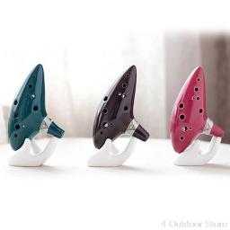 Coletor de cerâmica ocarina branco com 6/12 orifícios, base de mão para amantes da música, instrumentos musicais de madeira, peças de reparo au26 20 - Image 1