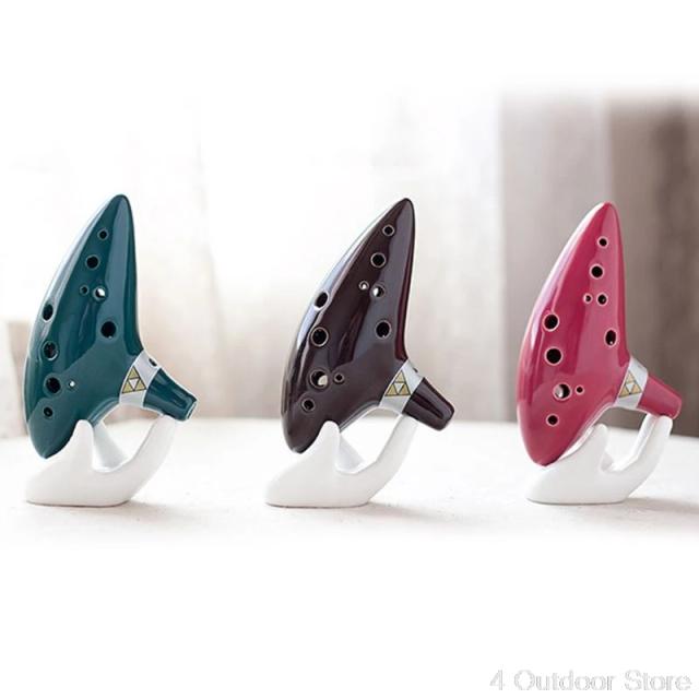 Ocarina Branca de Cerâmica com 6/12 Orifícios - Instrumento Musical Perfeito para Fãs de Música e Aficionados em Artesanato