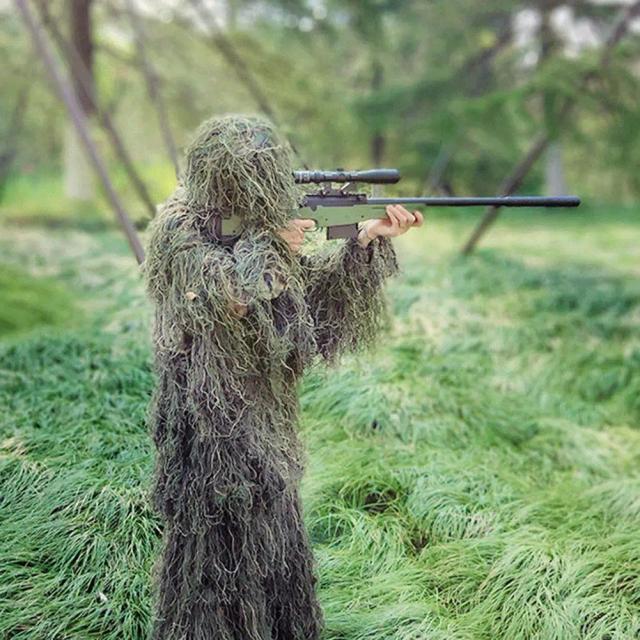 Terno Ghillie Camuflado para Caça ao Ar Livre: Roupas Completas para Snipers em Ambientes de Selva e Folhagens