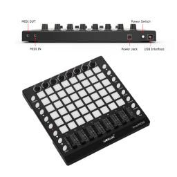 Worlde midi controlador novo prateleiras 48/64 midi tambor almofada controlador usb com backlight slider instrumentos musicais eletrônicos - Image 3