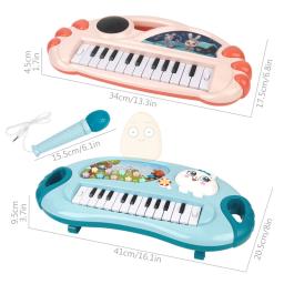 Instrumento de piano eletrônico digital para crianças, teclado de ensino musical, microfone flash, brinquedos educativos, presente para crianças - Image 6