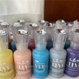 Nuvo esmalte líquido multicolorido 1oz3d com flash 745-774 pearlescent 1800-1808 cartão embelezado com tinta acrílica - Image 2