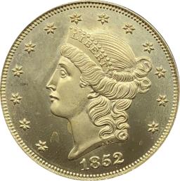 US No Motto Double Eagle 20 Dólares Moeda, 1851 1852 1853 1854 1855 1856 1857 1858 1860 1861 1862 1863 1864 1865, US - Image 5