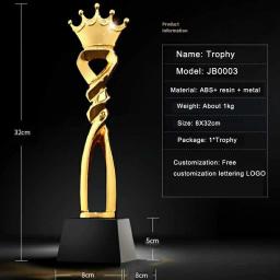 Troféu/coroa personalizada gratuitamente com 12.6 ", prêmio do troféu, vencedor dos campeões, adereços educacionais, melhor prêmio, trofeo - Image 5