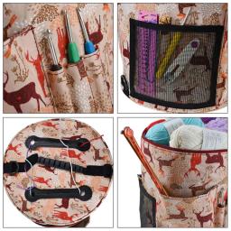 Koknit bolsa de armazenamento de fios, organizador diy de agulhas de crochê de lã, conjunto de agulhas de costura, bolsa de armazenamento diy - Image 5