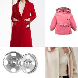 20 conjuntos costurar-em botões de pressão de metal prendedores de pressão preto prata botões de imprensa para sacos de roupas costura diy crafting botões invisíveis - Image 5