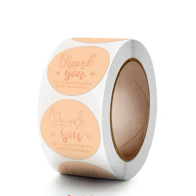 Etiqueta Adesiva Floral "Obrigado por Apoiar o Meu Pequeno Negócio" para Scrapbooking e Papelaria - Pacotes de 100 a 500 Peças