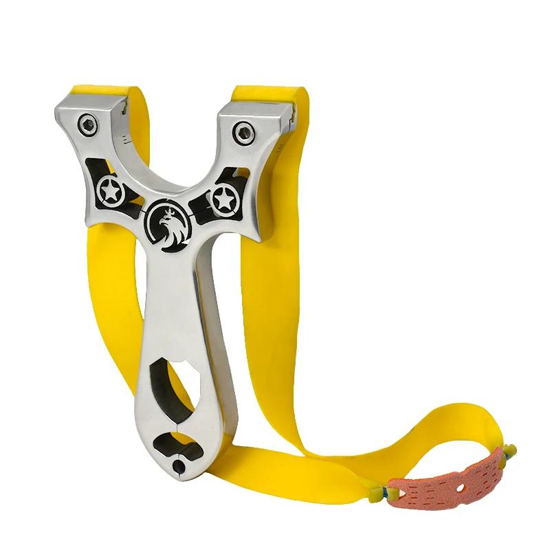 Material de aço inoxidável catapulta slingshot de metal completo tiro ao ar livre caça pássaro poderoso equipamento ferramentas profissionais - Image 1
