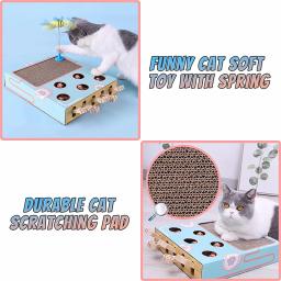 Produtos para animais de estimação multifuncionais interativos, Brinquedos enriquecidos com gatos interiores, Arranhador ondulado, Brinquedos engraçados do gato, Hamster - Image 2