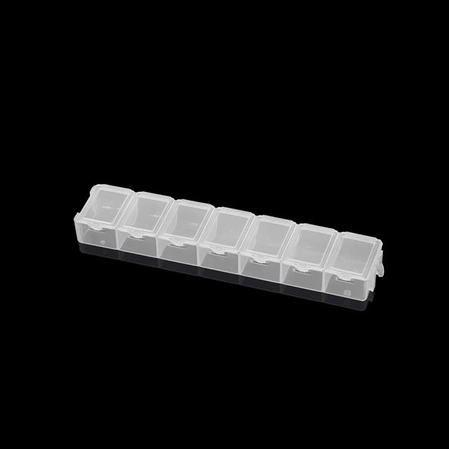 Organizador de Artesanato Transparente Retangular com 7 Compartimentos em Plástico para DIY e Joias