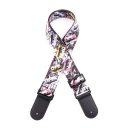 Correia de guitarra de nylon para guitarra elétrica acústica, cinto multicolorido, correias ajustáveis para impressão de caveira, picaretas para baixo - Image 4