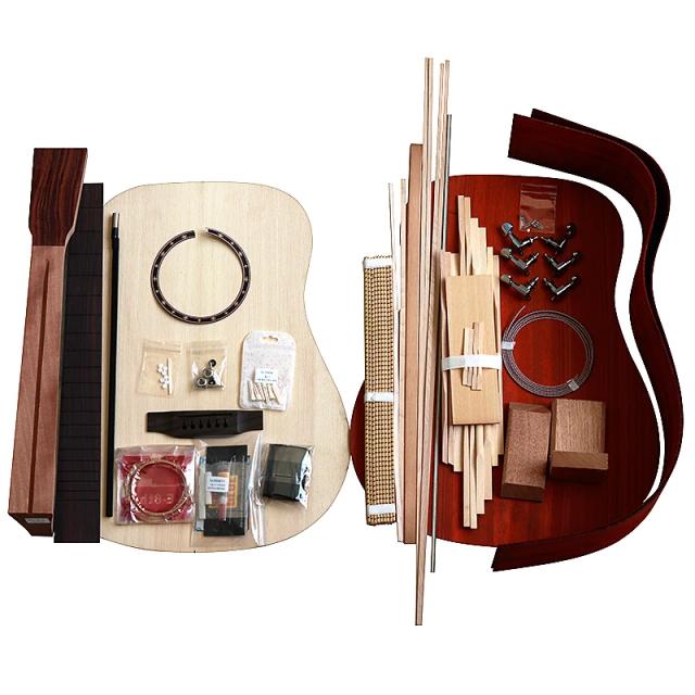 Conjunto Premium de Acessórios para Guitarra de Madeira de 41 Poladas com Traseira em Abeto Sólido