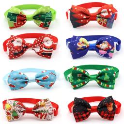 Natal ajustável pet colar pescoço gravata conveniente acessórios para animais de estimação útil cão gato listrado arco cão gato colar suprimentos para animais de estimação - Image 2