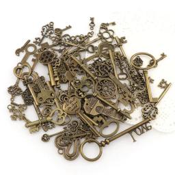10 pçs do metal vintage chaves misturadas encantos chave pingentes colar diy decoração retro artesanato artesanal jóias acessórios liga de zinco - Image 4