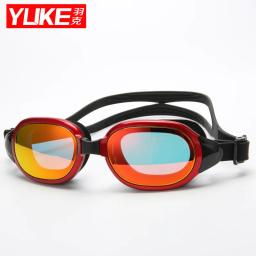 Yuke óculos de natação unissex, galvanizado uv, à prova d'água, anti-neblina, ajustável, óculos de natação para mergulho - Image 1