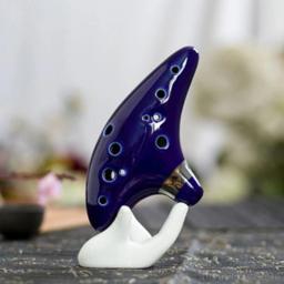 Coletor de cerâmica ocarina branco com 6/12 orifícios, base de mão para amantes da música, instrumentos musicais de madeira, peças de reparo au26 20 - Image 2