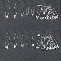 Alfinetes de alta qualidade, ferramentas de costura, 5 tipos de tamanho, agulhas metálicas prateadas, grande alfinete de segurança, pequeno broche, yj379, 50pcs - Image 4