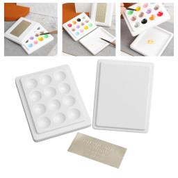 Paleta de Tinta Aquarela com Tampa, Guache Cerâmico, Colorir, Lavável, 12 Poço - Image 6
