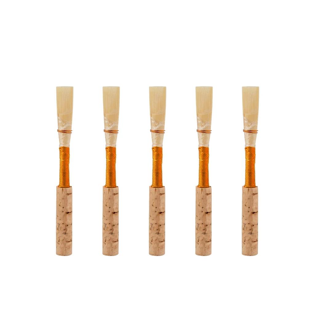 LOMMI-Oboé Medium Bulrush Natural Reed com caixa de plástico, Tubo, Sopros Acessórios Instrumento para Iniciantes, 5pcs por conjunto - Image 1