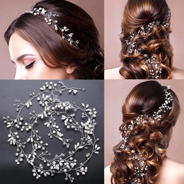 Faixa de Cabeça com Pérolas e Cristais: Acessório Elegante para Casamento e Noivas