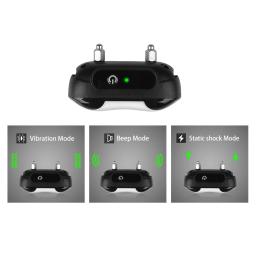 Pet treinamento de controle remoto coleira do cão com vibração choque som recarregável elétrica à prova dwaterproof água colar de treinamento do cão suprimentos - Image 5