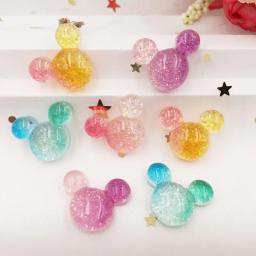 Glitter resina mix kawaii transparente doces colorido mouse flatback strass 12 pçs scrapbook diy decoração de cristal estatueta artesanato - Image 2