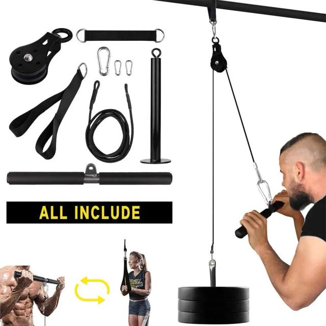 Kit de Exercícios em Casa com Sistema de Polia de Alta Qualidade para Fortalecimento Muscular Masculino