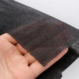 Tecido de costura fusível leve, forro adesivo interlining, lado único, tecido interlining de ferro, preto e branco, 100x100cm - Image 2