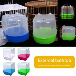 Banheira para pássaros de estimação, acessório pendurado na gaiola para banheira de papagaio, suprimentos de banho para animais de estimação - Image 6