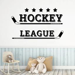 Adesivo de parede decalque hóquei personalizado, papel de parede para decoração de quarto infantil, decalque de vinil para hockey - Image 5