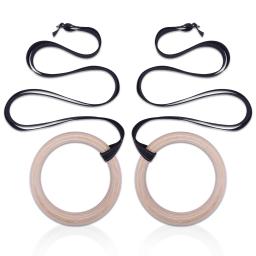 Anéis de Ginástica de Madeira com Alças Ajustáveis, Home Gym, Crossfit, Pull Up, Força Total do Corpo, Treinamento Muscular, 4.5m, 28mm, 32mm - Image 1