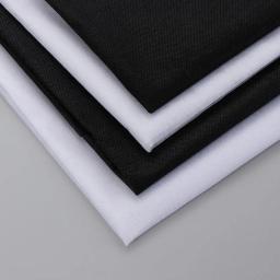 Tecido de costura fusível leve, forro adesivo interlining, lado único, tecido interlining de ferro, preto e branco, 100x100cm - Image 3