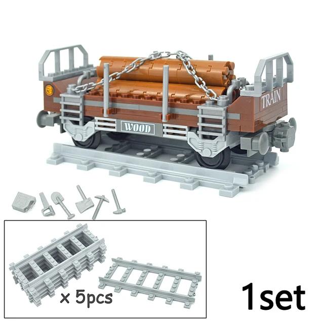 Kit de construção com 3 modelos, compatível com todos os trilhos de marca, trem urbano, blocos 3d, brinquedo de construção, passatempos para crianças - Image 1