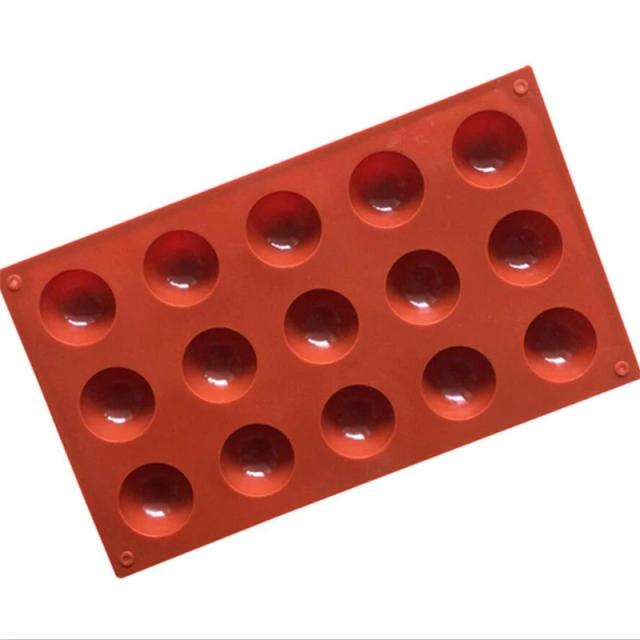 Molde de Silicone para Chocolate com 15 Furos - Acessório Gourmet para Cozinha com Grau Alimentício