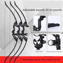 Recurvo arco e flecha tiro com iniciante 30-40 libras ajustável recurvo arco e flecha conjunto de prática de caça tiro com arco acessórios - Image 2