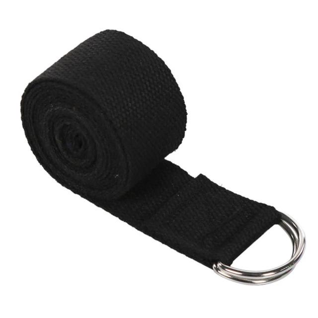 Cinta de Yoga Ajustável de 180cm em Algodão Durável com D-anel para Flexibilidade em Exercícios e Alongamentos de Pilates
