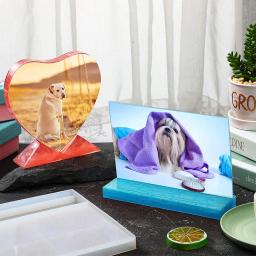 Grande Silicone Moldes Da Moldura Da Foto, Molduras, Resina Moldes, Fundição Forma Do Coração, Epóxi UV, DIY Home Table Decor - Image 4