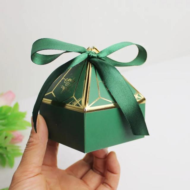 Caixa de Presente de Papel Verde para Chuveiro de Bebê e Festas: Ideal para Doces, Decorações e Favores Infantis