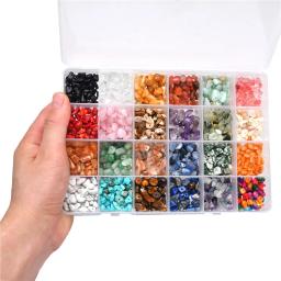 24 cores 1200 pçs contas de cristal natural para fazer jóias suprimentos cura pedra preciosa pulseira kit conjunto caixa chip irregular - Image 5