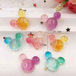 Glitter resina mix kawaii transparente doces colorido mouse flatback strass 12 pçs scrapbook diy decoração de cristal estatueta artesanato - Image 3