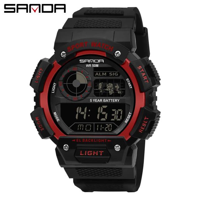 Relógio Digital Masculino à Prova d'Água com Cronógrafo para Esportes e Natação - Estilo G até 50m