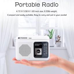 Gravador de voz portátil com microfone externo embutido, rádio de reprodução de cassetes, FM e AM, suporte a gravação - Image 3