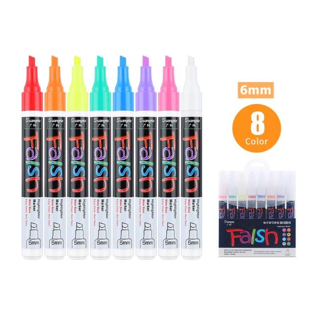 Conjunto de 12 Marcadores Apagáveis em Cores para Quadro Negros, Janelas e Placas de Vidro Neon