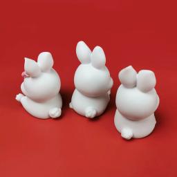 3d animal coelho forma sabão molde de vela molde de silicone aroma gesso gesso resina molde diy artesanato artesanal moldes - Image 2