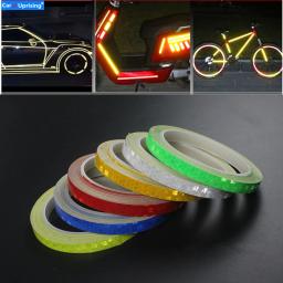 Fita refletiva para rodas de bicicleta, adesivo fluorescente reflexivo de 1cm x 8m para rodas de bicicleta mtb, faixa refletiva para aviso de ciclismo - Image 1