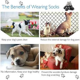 Meias antiderrapantes impermeáveis para cães e gatos, sapatos quentes para animais, botas de chuva e neve, cachorro pequeno e grande chihuahua inverno, 4 pçs/set - Image 3