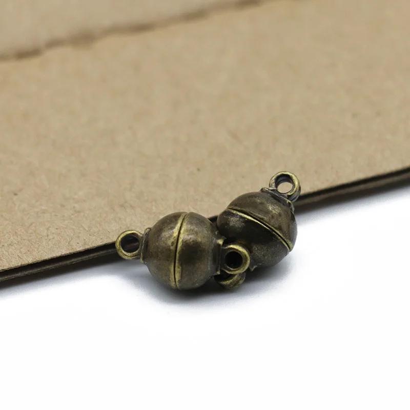 Rodada Magnetic Ball Fechos para Fazer Jóias, End Fecho Conectores para Pulseiras e Colares, Descobertas DIY, 6mm, 8mm, 10mm, 5PCs - Image 1
