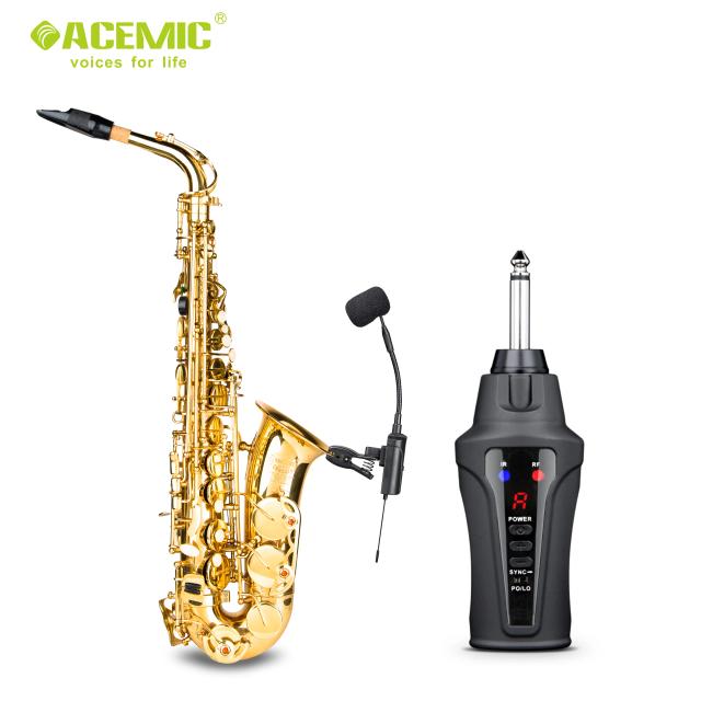 Microfone Sem Fio Portátil Acemic ST-5 para Saxofone - Clip de Fixação para Apresentações ao Ar Livre