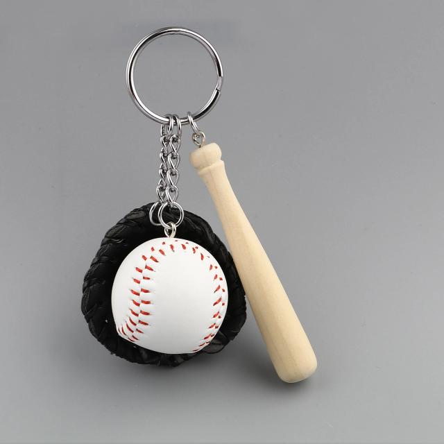 Chaveiro Mini Luva de Beisebol de 3 Peças para Homens e Mulheres - Acessório Esportivo Compacto de 11cm